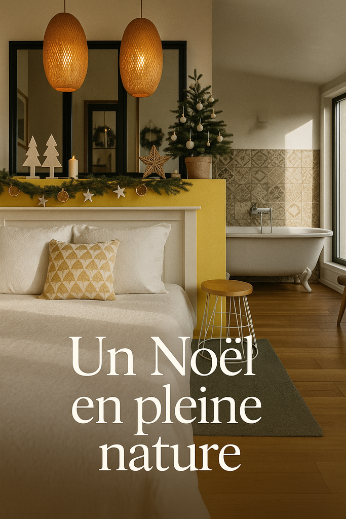 Cabane décorée pour Noël à Carrière Sauvage à Pont-Aven